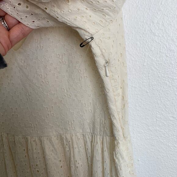 NEW MOTHER Anthropologie Salsa With Me V-Neck Maxi Dress in Ivory - Picture 7 of 15